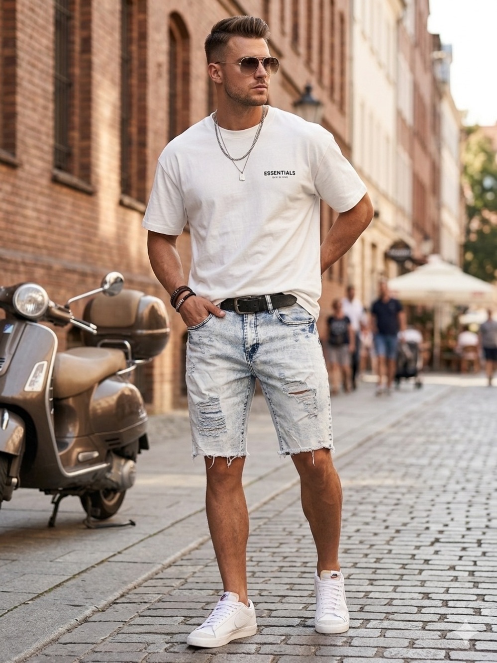 Rue 21 Premium Above Knee Supreme Flex Light Acid Wash Denim Ripped Shorts 32.
